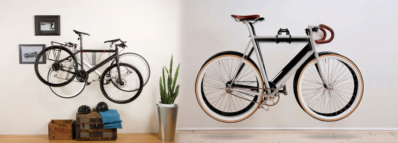 Soporte para instalacion de 2 bicicletas en la pared